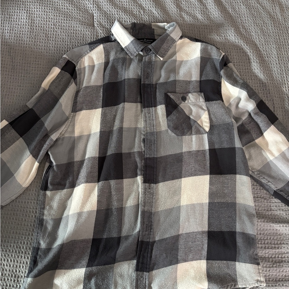 Alpine Black and White Casual Button Down Shirt